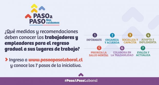 Son siete las etapas que involucra la estrategia de reapertura del comercio para las comunas en transición. Fuente: Ministerio de Salud.
