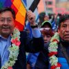 Los candidatos Luis Arce (i), como presidente y David Choquehuanca (d) como vicepresidente del Movimiento al Socialismo (MAS) de Evo Morales. EFE/Martn Alipaz/Archivo
