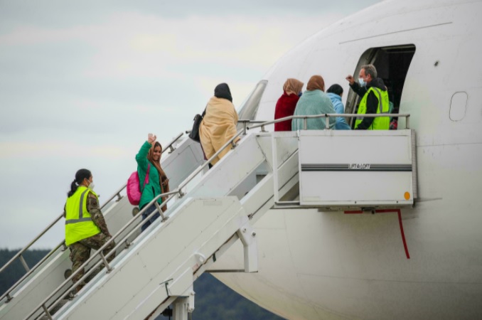 Evacuados afganos, en Ramstein, Alemania, el 26 de agosto de 2021 Armando Babani AFP