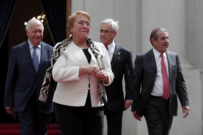 Expresidentes Ricardo Lagos, Michelle Bachelet, Sebastián Piñera y Eduardo Frei. Foto por
Ramon Monroy/Aton Chile
