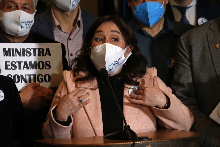 Valparaiso, 1 de agosto de 2022.
Punto de prensa de ministra de Salud Maria Begona Yarza tras la Interpelacion
Cisternas/Aton Chile