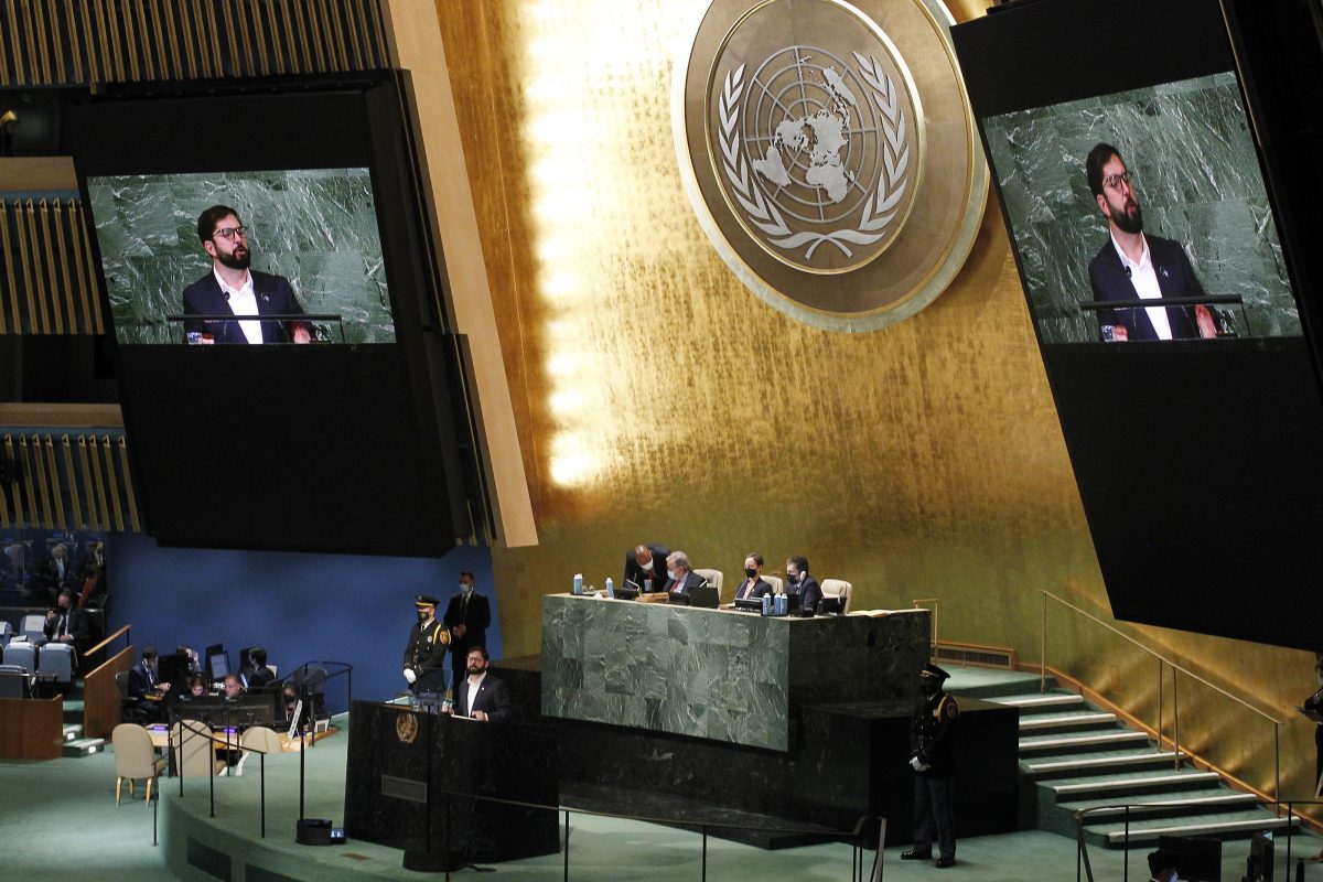 Nueva York, 20 de septiembre de 2022.
El Presidente de la Republica, Gabriel Boric Font, interviene en el 77 período de sesiones de la Asamblea General de Naciones Unidas.
Jonnathan Oyarzun/Aton Chile