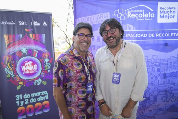 Daniel Jadue, alcalde de Recoleta y Giorgio Varas, director de Festival WOMAD Chile.