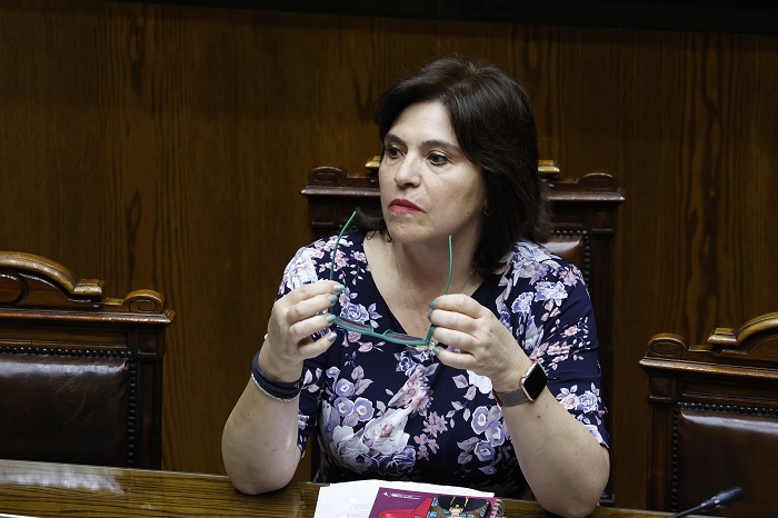 Valparaiso, 14 de marzo de 2023.
La ministra de la segpres Ana Lya Uriarte participa de la sesion del Senado.
Raul Zamora/Aton Chile