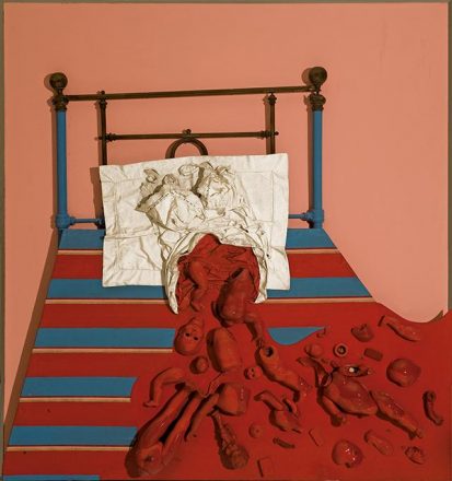 Su obra fue parte de las vanguardias de las artes visuales nacionales. En la imagen su trabajo "El Aborto" de 1969, parte de la Colección del MAC.