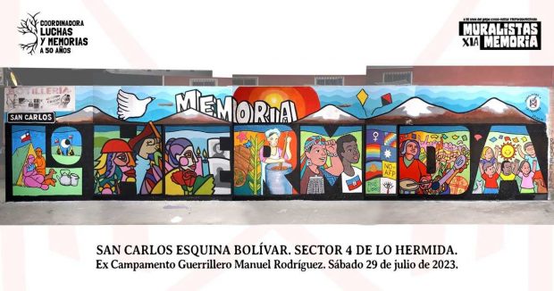 Foto panorámica de mural en Lo Hermida.