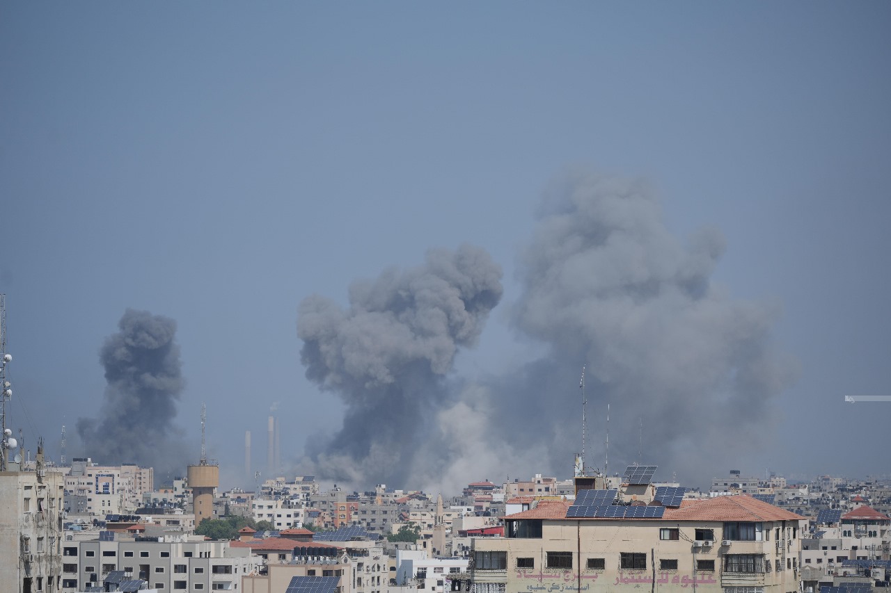 Bombardeo en Gaza.