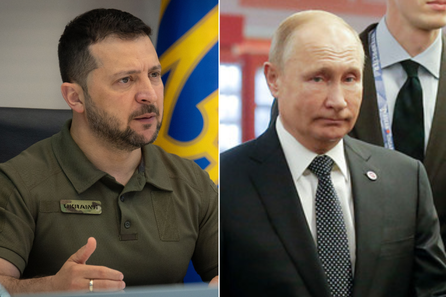 Presidente de Ucrania, Volodímir Zelenski, y presidente de Rusia,Vladímir Putin