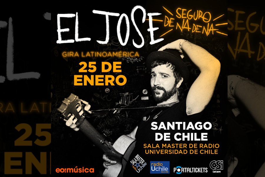 Imagen afiche de concierto del El Jose, quien se presentará en Sala Master este jueves 25, a las 19:30.