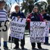 Manifestación a favor de la reforma de pensiones, en las afueras del Congreso Nacional.