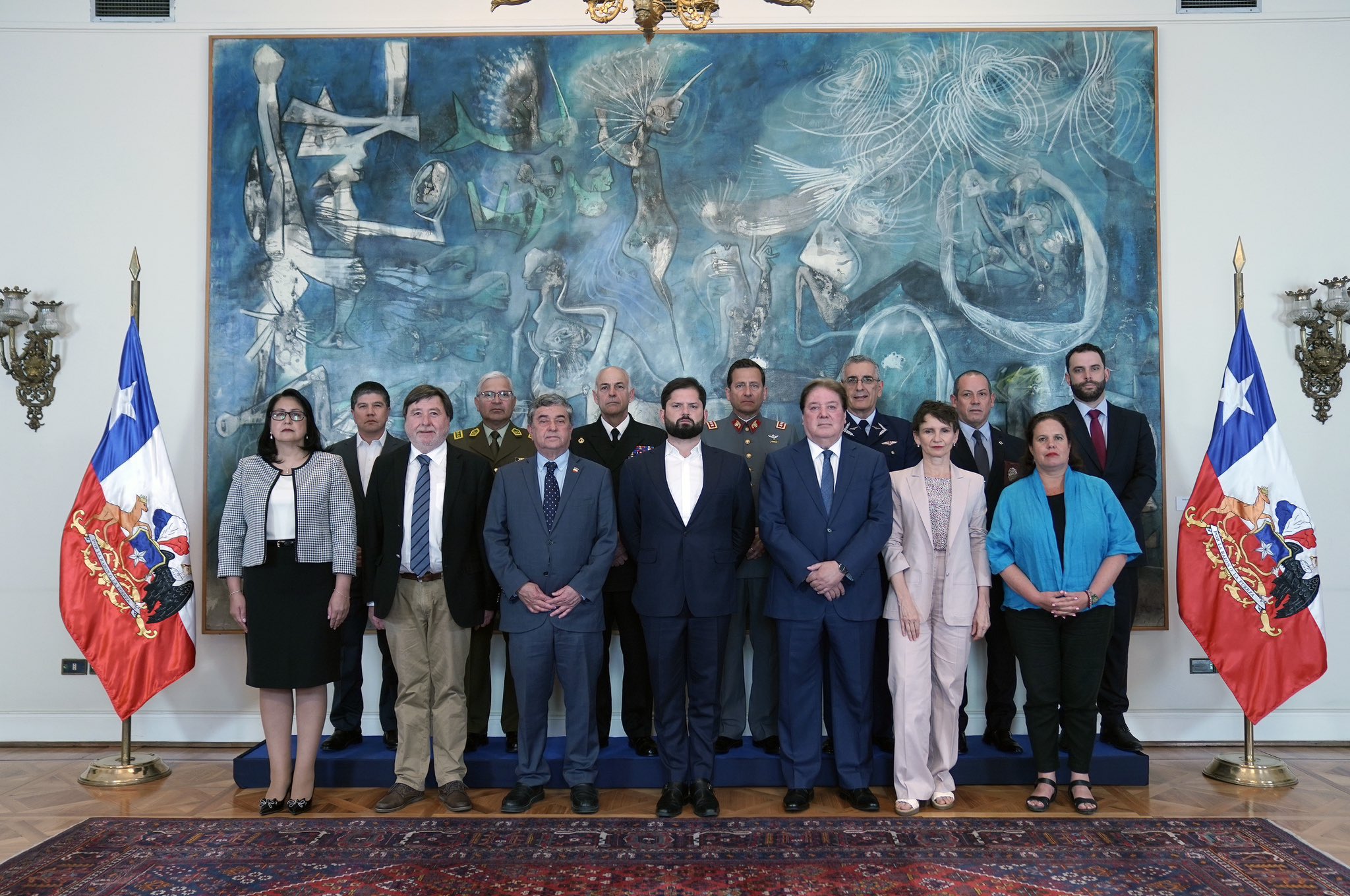 Consejo de Seguridad Nacional (Cosena) liderado por el Presidente Gabriel Boric en el Palacio de La Moneda.