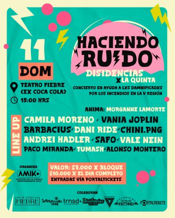 Flyer del concierto "Haciendo Ruido" organizado por la comunidad LGBTIQANB+