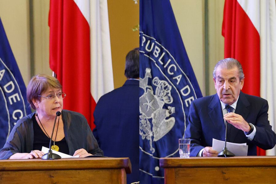 Expresidentes Michelle Bachelet y Eduardo Frei en homenaje al fallecido exmandatario, Sebastián Piñera.