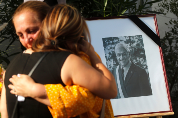 Ceremonia de memoria en la sede de Renovación Nacional por fallecimiento del expresidente Sebastián Piñera. 