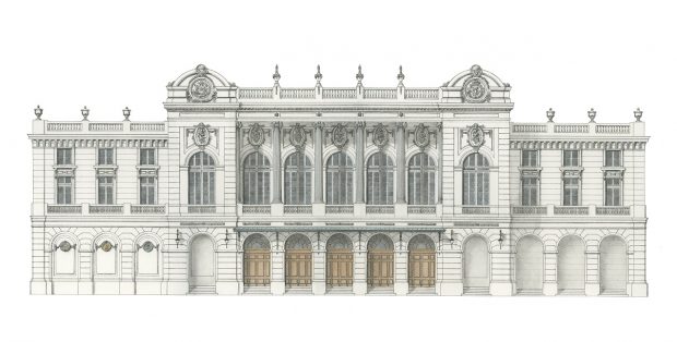 Ilustracion del Teatro Municipal de Santiago