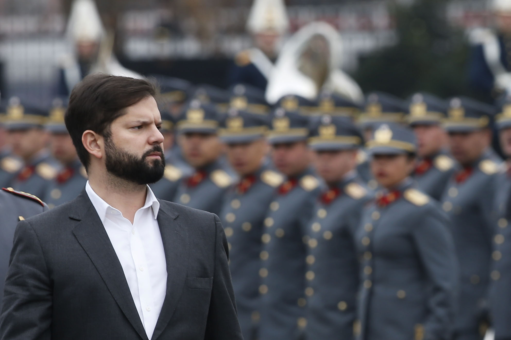 El Presidente de la Republica, Gabriel Boric, participa de la Ceremonia de Juramento de la Bandera, organizada por el Ejercito.