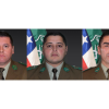 Sargento primero Carlos José Cisterna Navarro y los cabos primero Sergio Arévalo Lobos y Misael Vidal Cid.