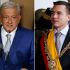 Presidente de México y Ecuador, Andrés Manuel López Obrador y Daniel Noboa, respectivamente.
