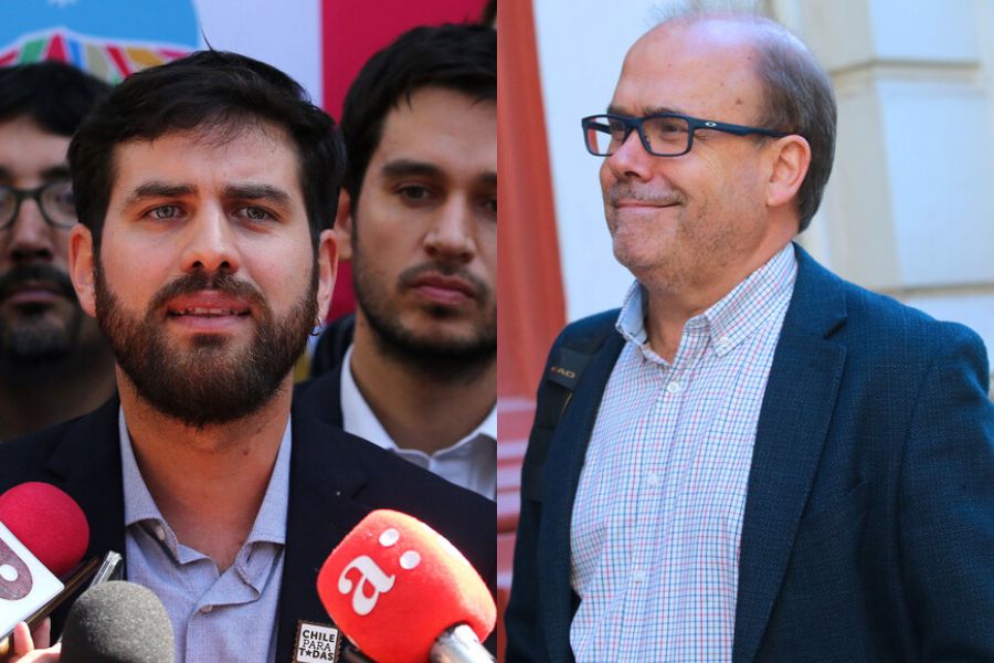 El presidente de Convergencia Social, Diego Ibañez y el presidente de la Democracia Cristiana, Alberto Undurraga.