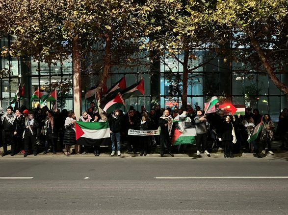 Movilización por palestina frente a la embajada de EEUU
