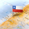 Bandera chilena en el mapa