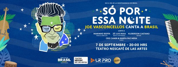 Afiche "So por essa noite", concierto de Joe Vasconcellos dedicado a Brasil 