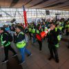 Huelga de los trabajadores sindicalizados del aeropuerto de Santiago.