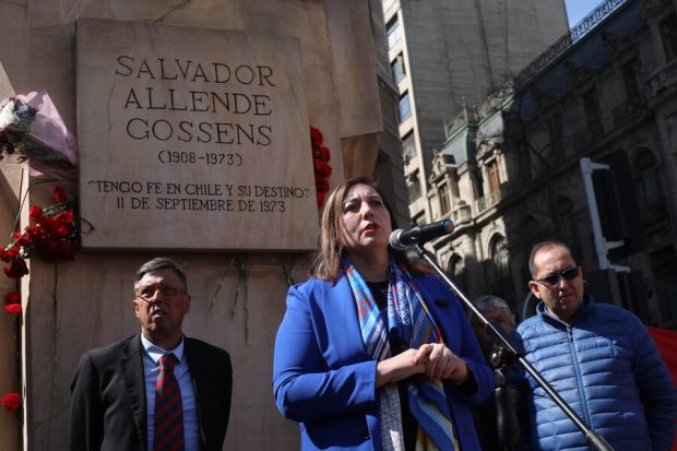 Paulina Vodanovic en el homenaje por los 54 años desde la elección de Allende.