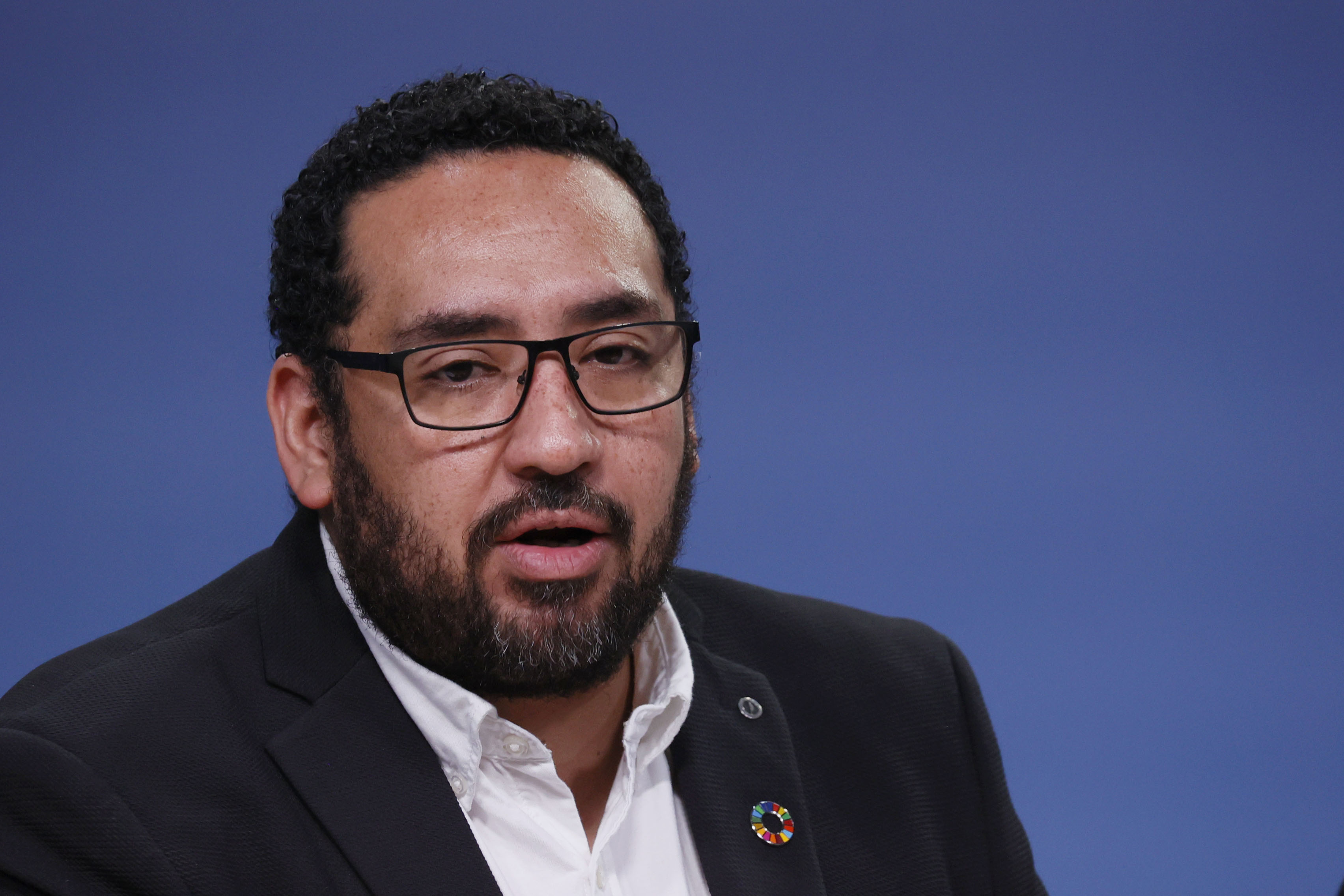 Santiago 6 de septiembre 2024. El ministro de Educacion, Nicolas Cataldo participa en un punto de prensa luego de un nuevo Consejo de Gabinete , realizado en el Salon Montt Varas del Palacio de La Moneda. Dragomir Yankovic/Aton Chile