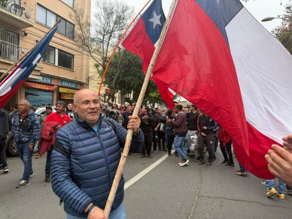 Hernán Cortes, presidente de la Condepp en la marcha previo a la votación en la Cámara Baja