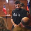 El exfutbolista, Jorge "Mago" Valdivia, en su audiencia de formalización por presunta violación.