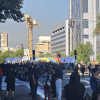 Manifestación en Plaza Italia del quinto aniversario del estallido social.