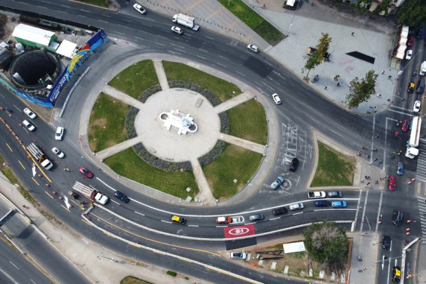 Obras de remodelación de Plaza Italia.