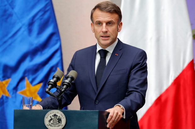 Presidente de Francia, Emmanuel Macron, en un punto de prensa.