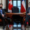 El Presidente de la Republica Gabriel Boric sostiene reunion bilateral con el Primer ministro de Canada Justin Trudeau en el Parlamento.
Javier Salvo/ Aton Chile