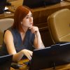 Diputada Catalina Pérez en sesión con la Cámara de Diputados.