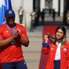 El Presidente Gabriel Boric Font el ministro del Deporte, Jaime Pizarro reciben a los medallistas olímpicos del Team Chile Francisca Crovetto y Yasmani Acosta en el Palacio de La Moneda luego de su participacion en los juegos Olimpicos Paris 2024.
Marcelo Hernandez/Photosport