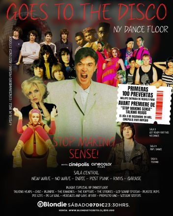 Afiche fiesta "Stop Making Sense", discoteca Blondie.