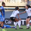 Futbol, Colo Colo vs Universidad de Chile.
Final, campeonato Nacional Femenino 2024.
La jugadora de Colo Colo Yastin Ximenez, derecha, celebra su gol contra Universidad de Chile. durante el partido disputado en el estadio Bicentenario de La Florida en Santiago, Chile.
08/12/2024
Dragomir Yankovic/Photosport

Football, Colo Colo vs Universidad de Chile
Finals, 2024 Female National Championship.
Colo ColoÕs player Yastin Ximenez, right, celebrates after scoring against Universidad de Chile during match held at the Bicentenario La Florida stadium in Santiago, Chile.
08/12/2024
Dragomir Yankovic/Photosport