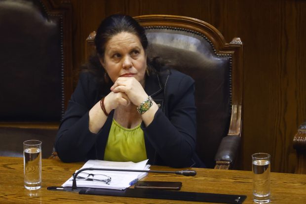 La ministra de Defensa, Maya Fernandez, durante la Sesión de la Cámara de Diputados. Foto: Sebastián Cisternas/Aton Chile