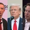 Relación de Donald Trump con Elon Musk y Mark Zuckerberg