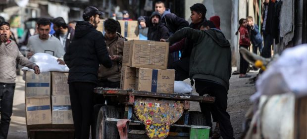 © PMA Distribución de ayuda alimentaria en Gaza.