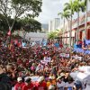 El presidente de Venezuela, Nicolás Maduro, durante la manifestación de apoyo del 3 de agosto frente al Palacio de Miraflores, en Caracas
PSUV
04/8/2024