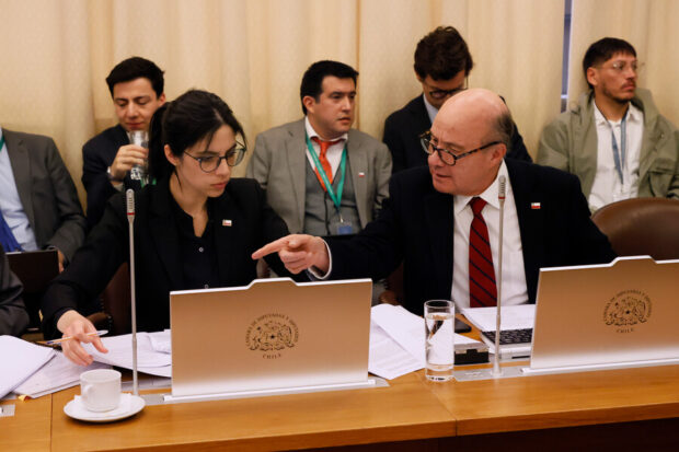 El ministro de Hacienda Jorge Quiroz y la ministra de Medio Ambiente Francisca Toledo durante la comisión de Medio Ambiente de la Camara de Diputados. Sebastian Cisternas/Aton Chile.