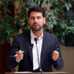 Punto de prensa del senador del Frente Amplio Senador Diego Ibáñez. Sebastián Cisternas/ Aton Chile.